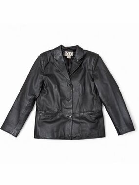 Vintage 90’s Clio Leather Jacket Women’s Medium Classic Moto Biker Grunge Winter
